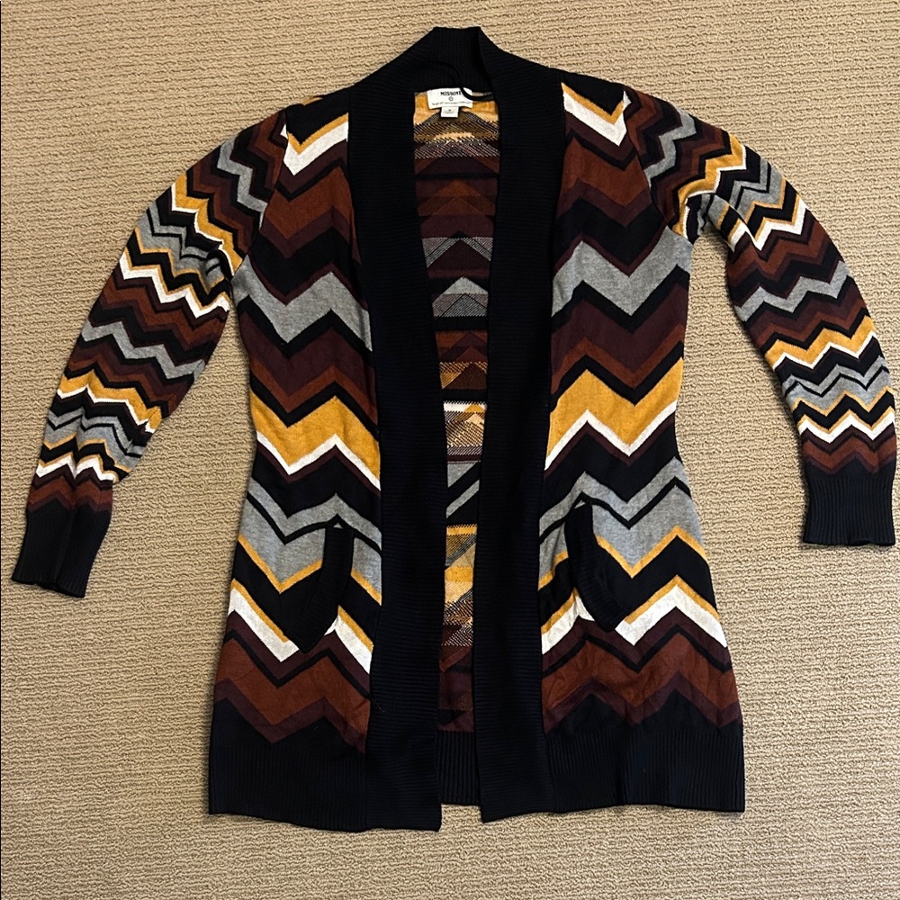 Missoni by Target Chevron Patterned Women's Sweater - Black, Brown, Yellow